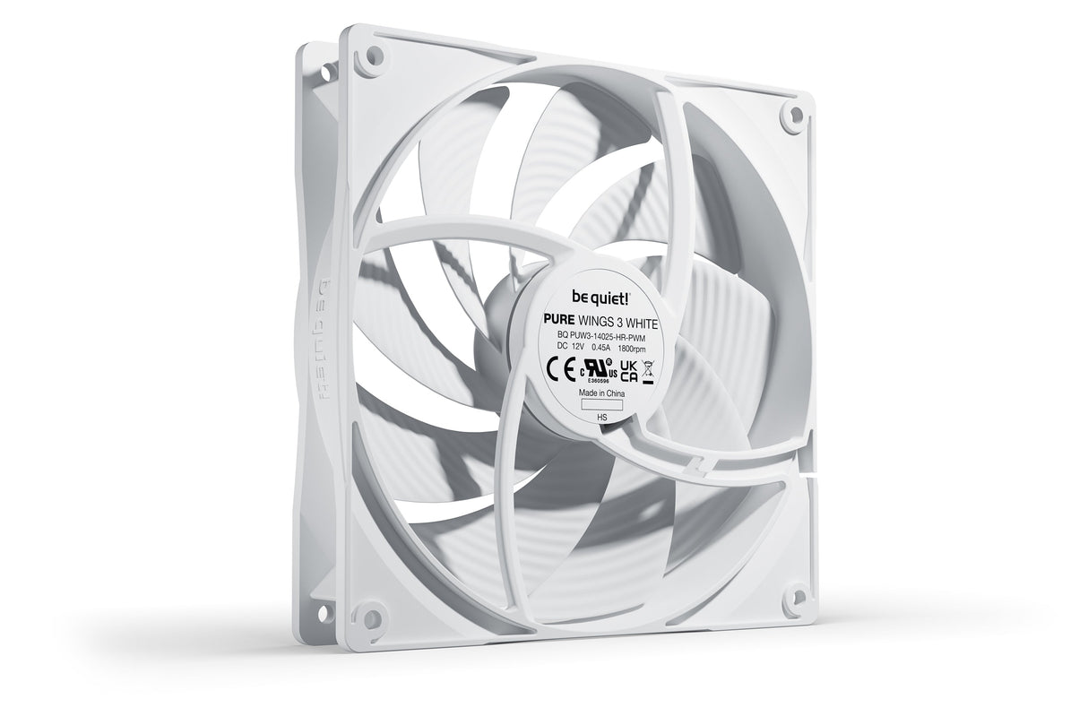 Ventilateur de boitier be quiet! Pure Wings 3 Haute Vitesse PWM 14cm (Blanc)