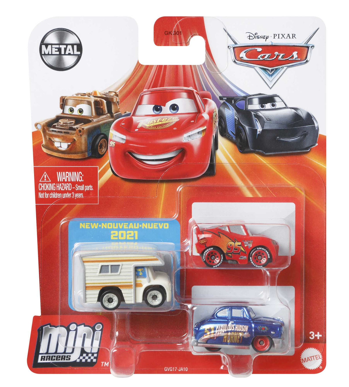 Cars Disney Pixar - Pack de 3 Mini Véhicules (modele aléatoire) - Petite Voiture - 3 ans et + - Disney Pixar Cars - GKG01