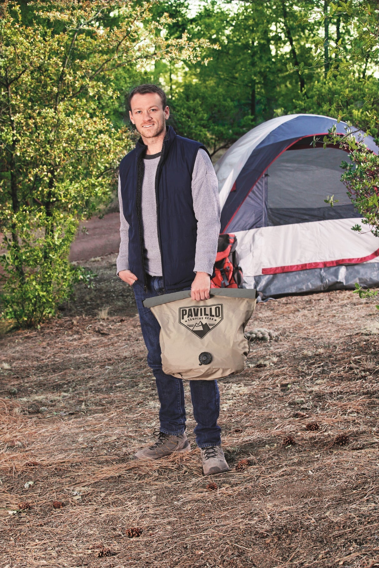 BESTWAY Matelas gonflable camping Pavillo - 1 place Roll & Relax - 188 x 99 x 22 cm - Avec sac de gonflage