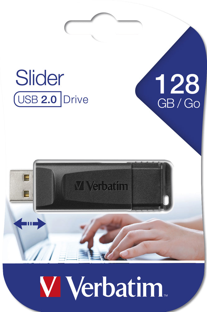 Clé USB 2.0 Verbatim Slider - 128Go (Noir)