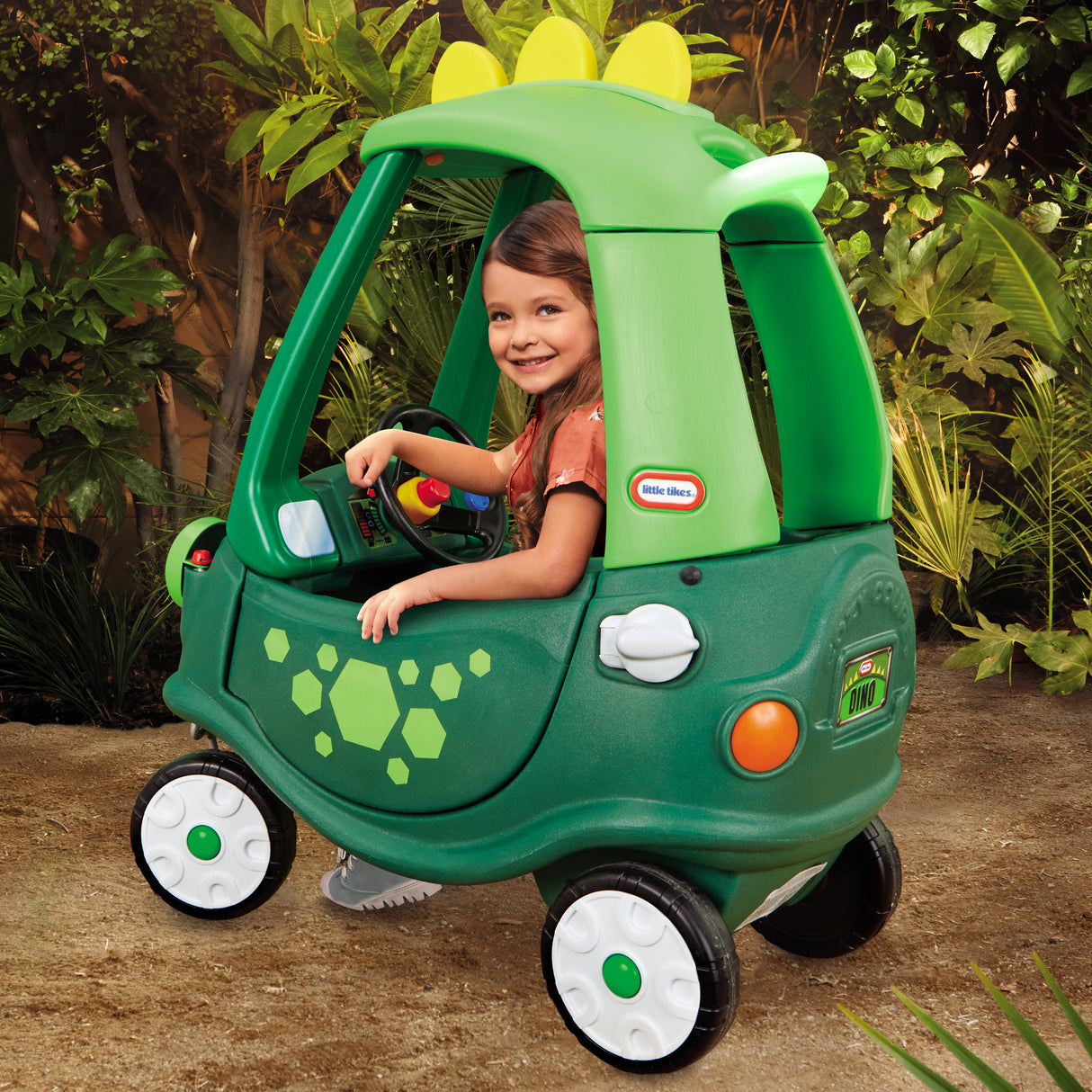 Cozy Coupe - Little Tikes - Dinosaure - Portes, Klaxon et Plancher a retirer - Des 18 mois