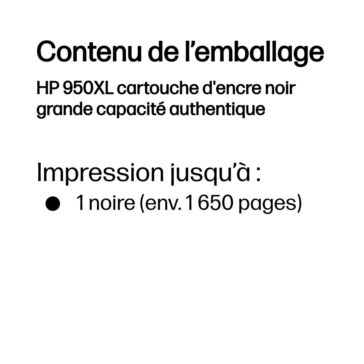 HP 950XL Cartouche d'encre noire grande capacité authentique (CN045AE) pour HP OfficeJet Pro 251dw/276dw/8100/8600