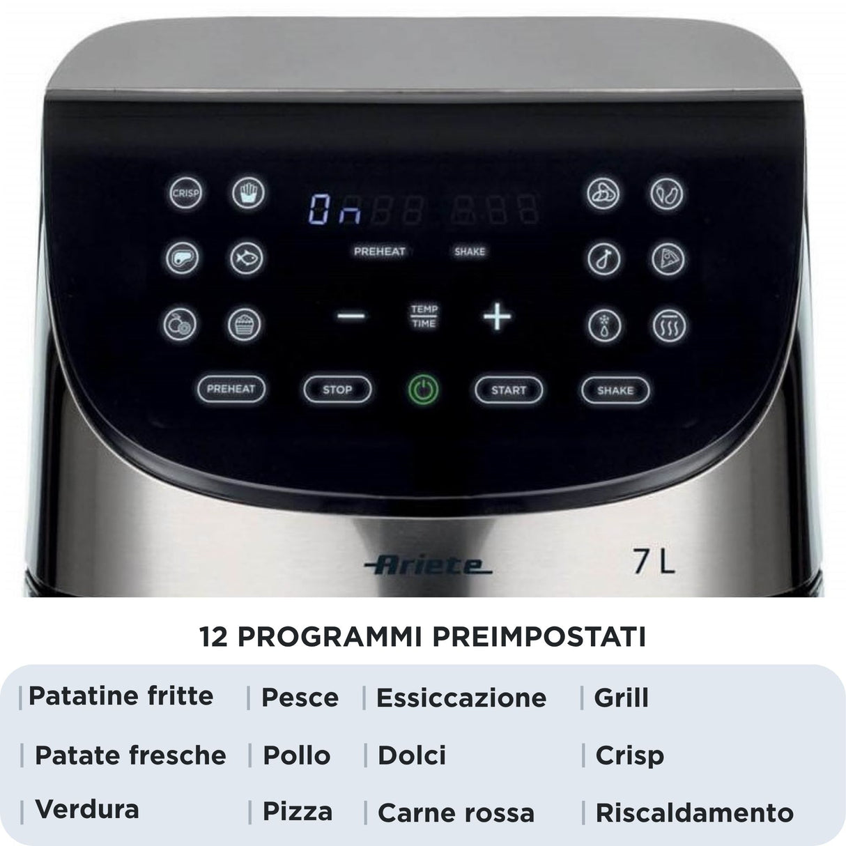 Friteuse sans huile digitale ARIETE - inox brossé - XXL 2 kilos - Modele 4628