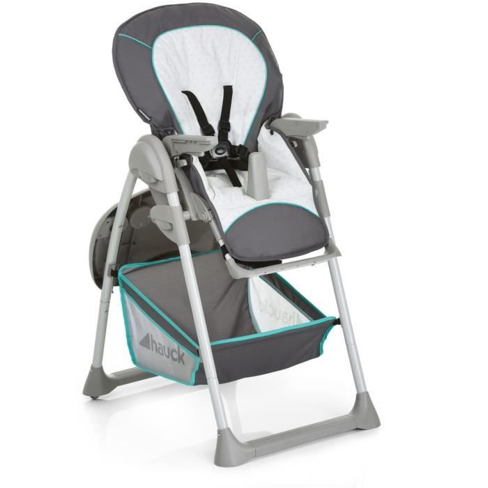 Chaise haute - HAUCK - SIT N RELAX - Réglable en hauteur - Pliable - Transat inclus - Hearts