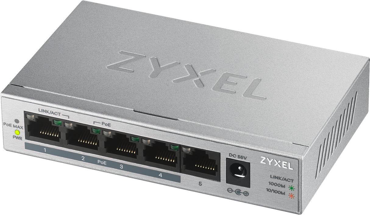 Switch réseau ethernet Gigabit Zyxel GS1005-HP - 5 ports dont 4x PoE