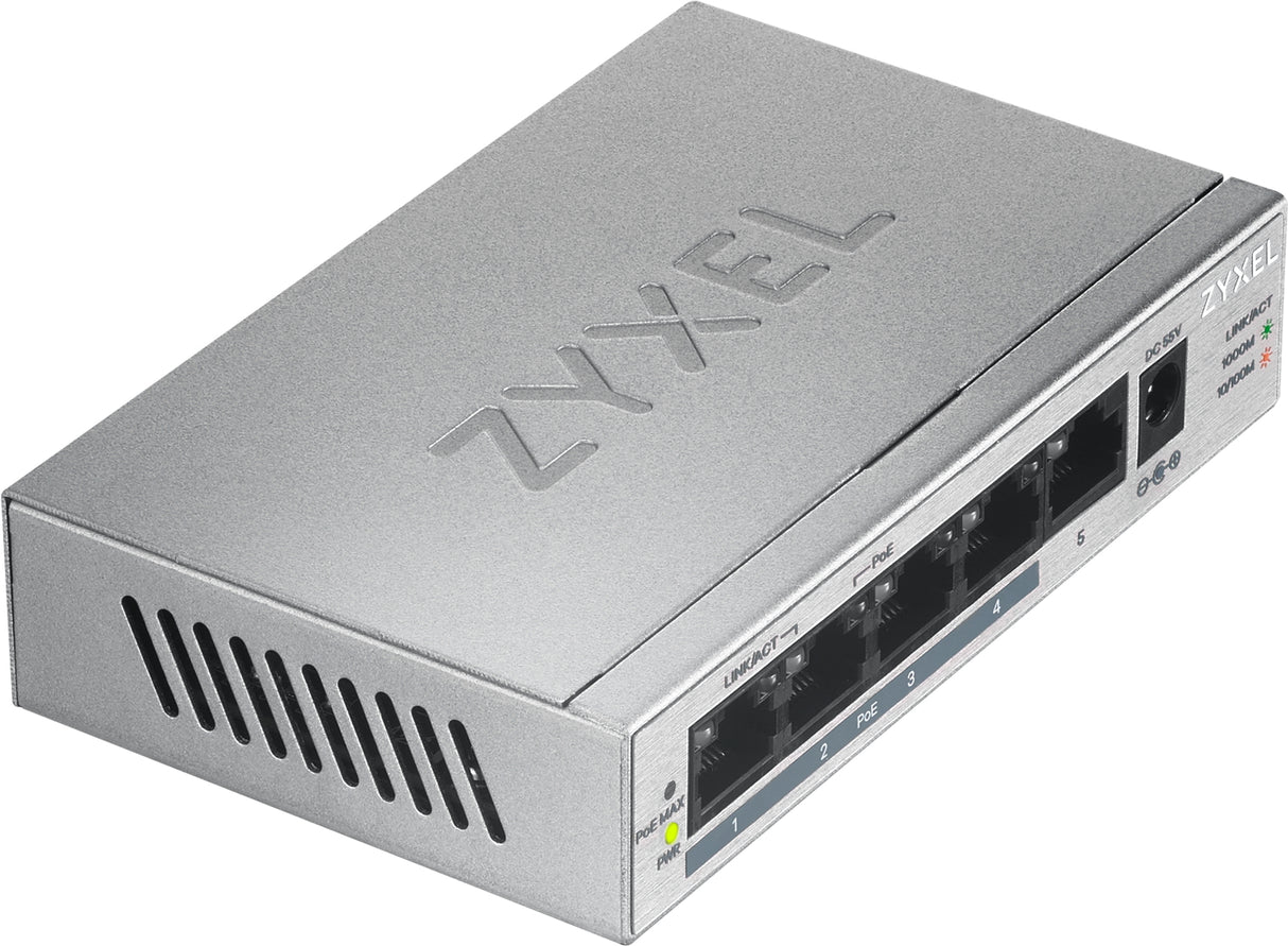 Switch réseau ethernet Gigabit Zyxel GS1005-HP - 5 ports dont 4x PoE
