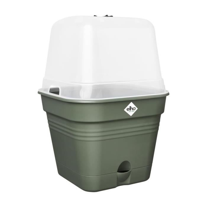 ELHO Pot de culture Green Basics Carré - 14 l - 34,6x34,6xH29,2 cm - Plastique - Vert
