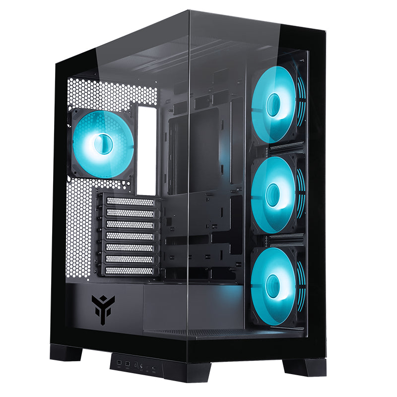 Boitier Moyen Tour ATX iTek Showbui 45 RGB avec panneaux vitrés (Noir)
