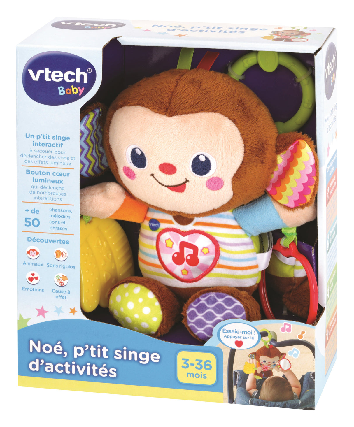 VTECH BABY - Jouet d'Eveil - Noé, P'tit Singe d'Activités