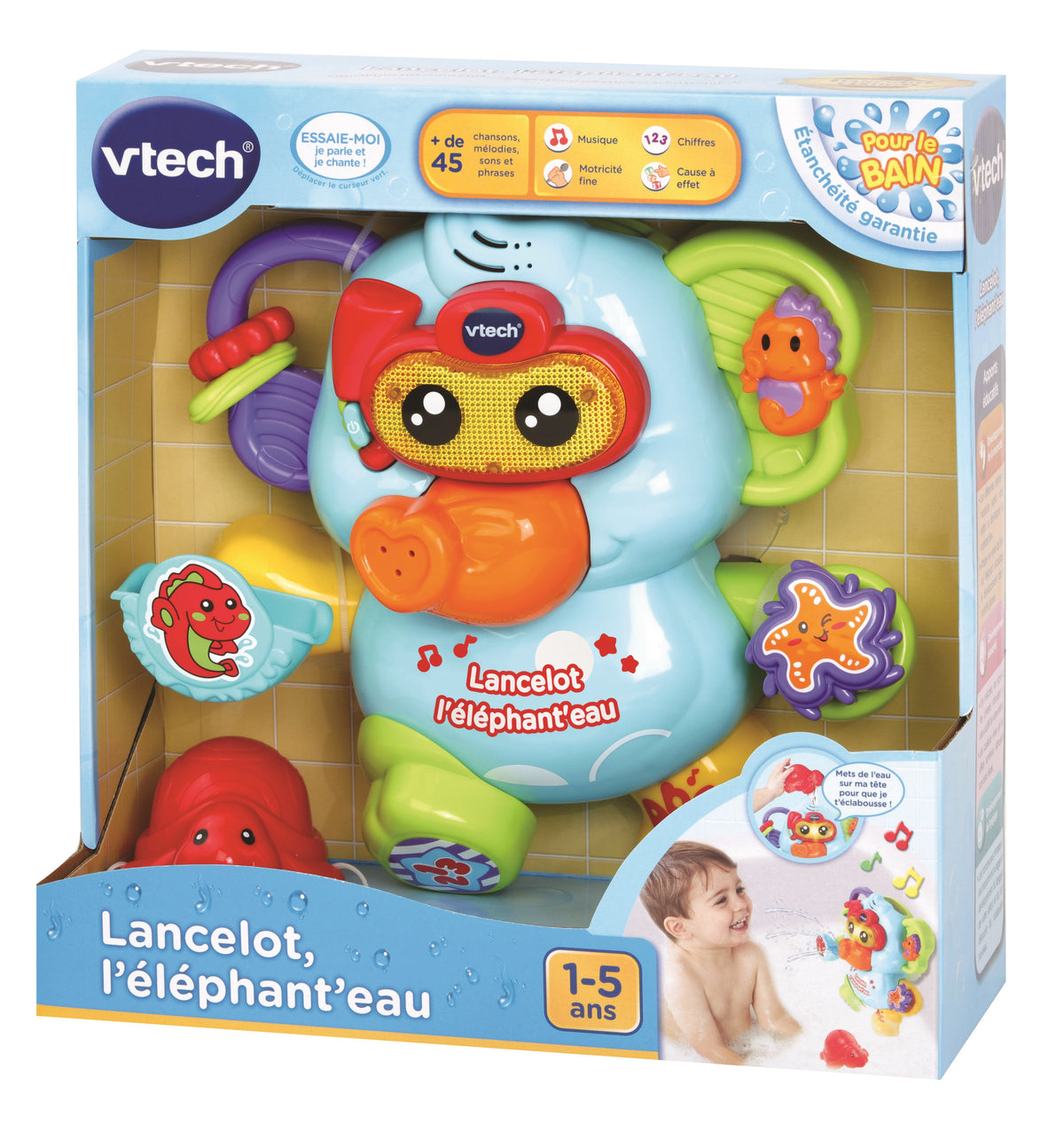 Jouet de Bain VTECH BABY - Lancelot l'Éléphant'eau - Aspergeur d'eau - 12 mois et plus