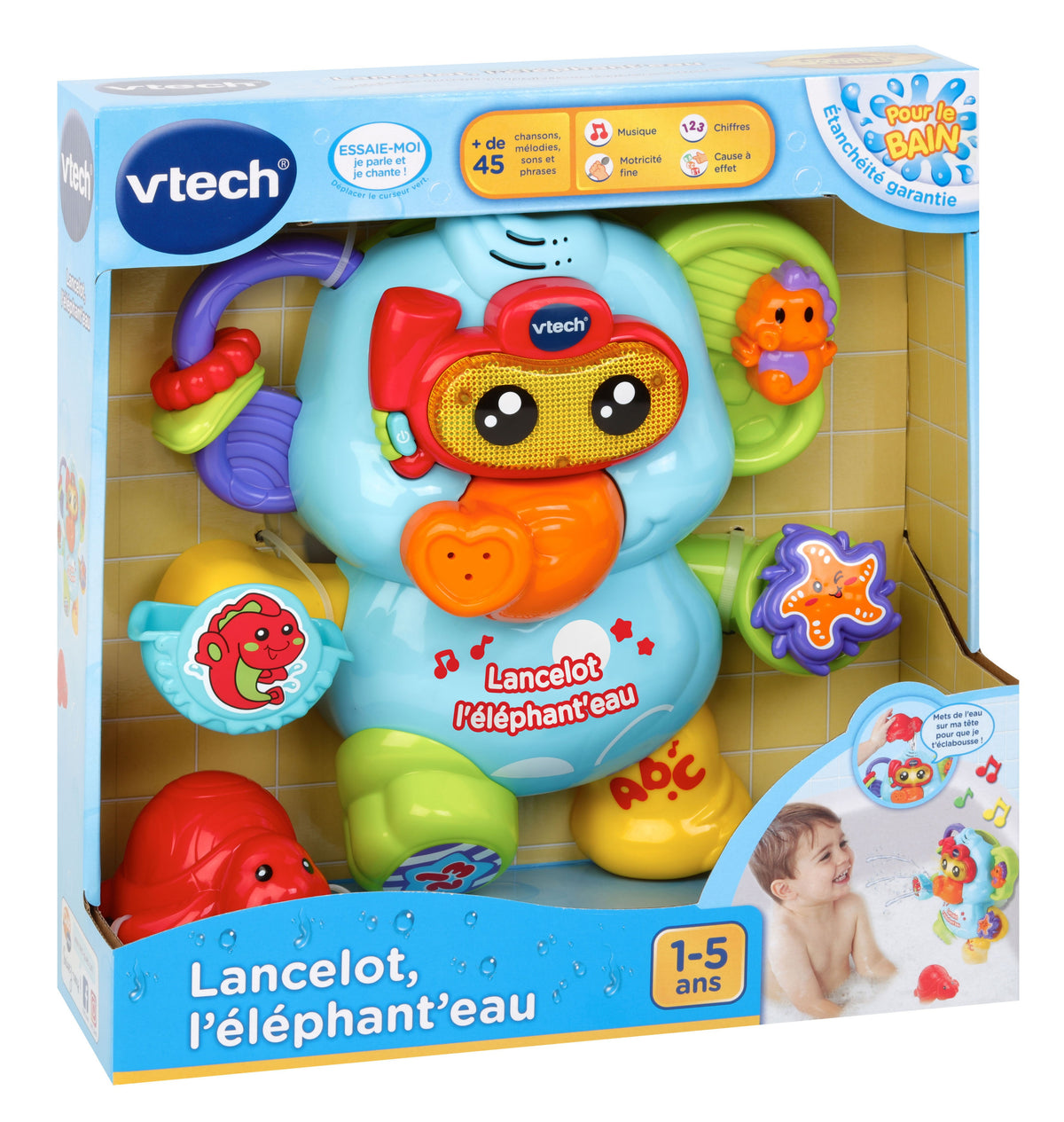 Jouet de Bain VTECH BABY - Lancelot l'Éléphant'eau - Aspergeur d'eau - 12 mois et plus