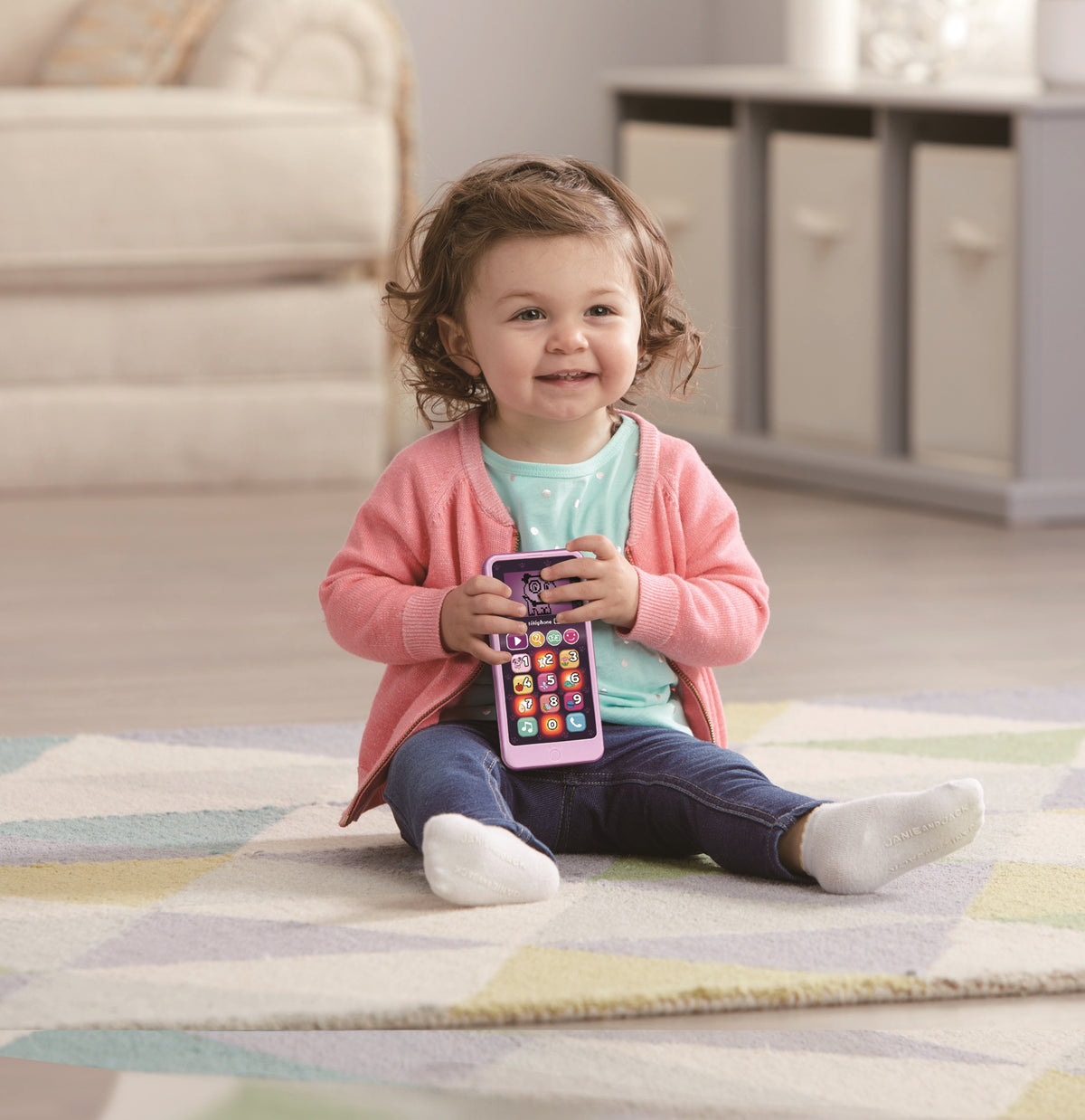 Téléphone Emoti'Fun - VTECH - Rose - Enfant 18 mois - 12 touches lumineuses et tactiles