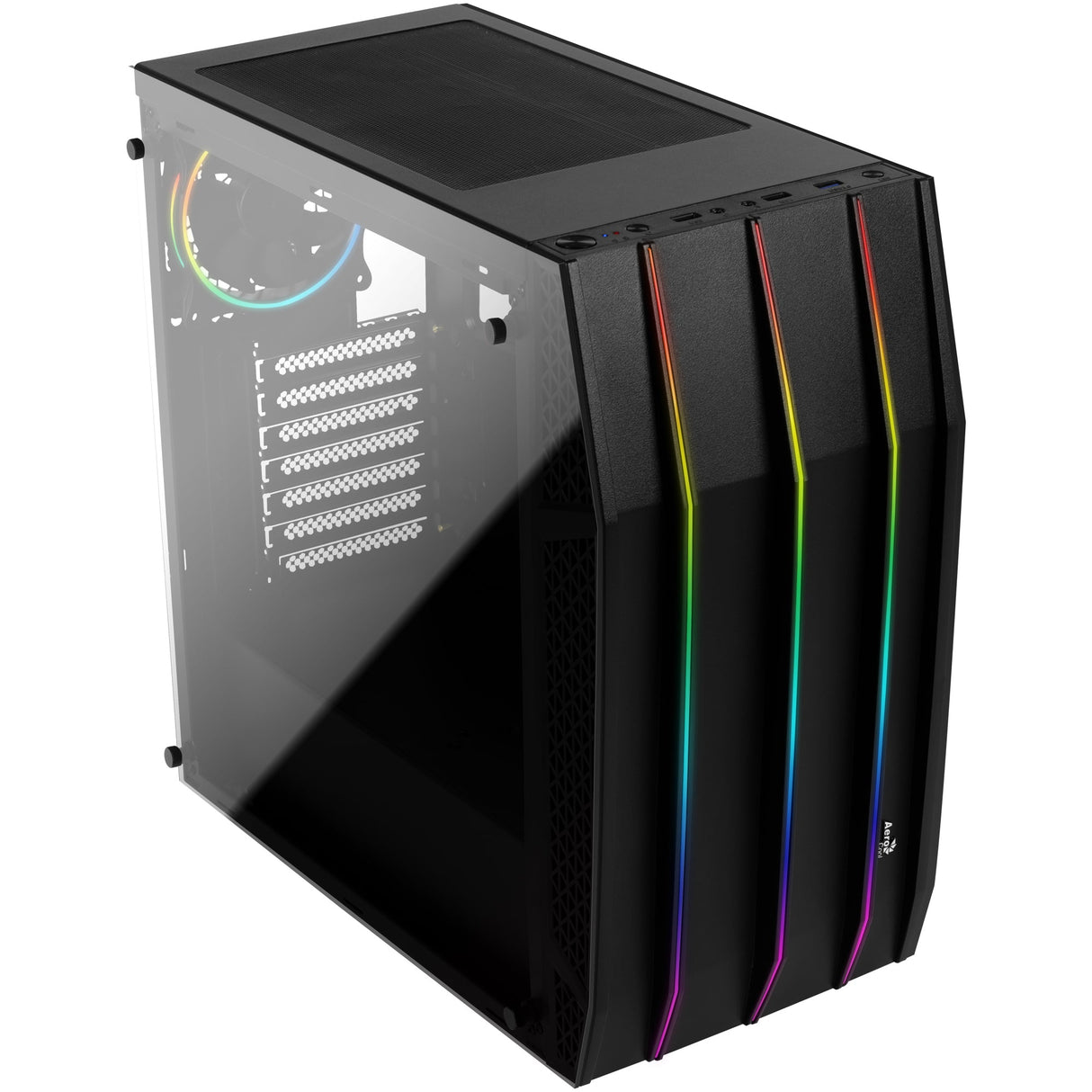 Boitier Moyen Tour ATX AeroCool Klaw RGB avec panneaux vitrés (Noir)