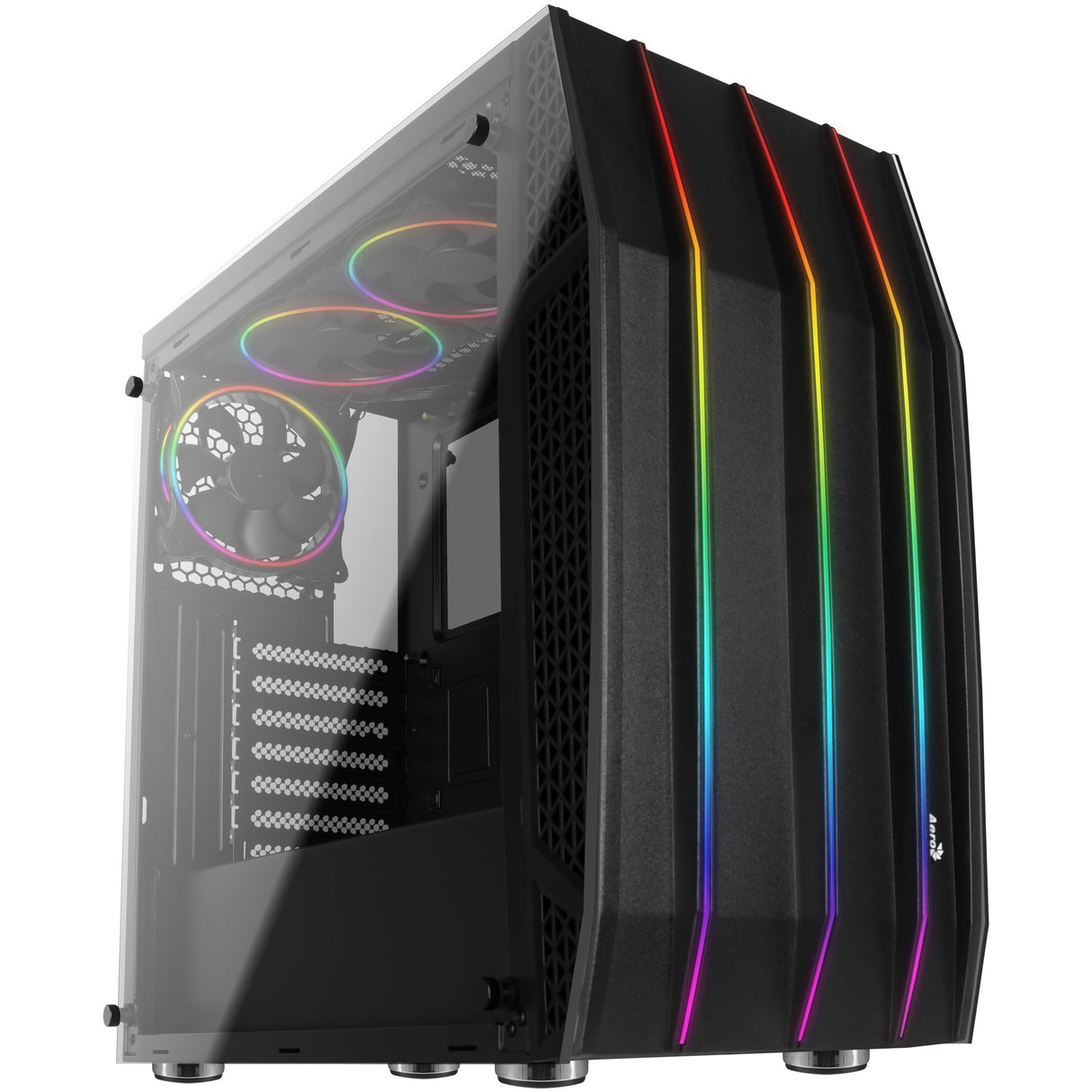 Boitier Moyen Tour ATX AeroCool Klaw RGB avec panneaux vitrés (Noir)