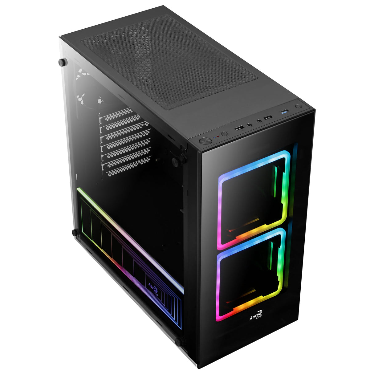 Boitier Moyen Tour ATX AeroCool Tor RGB avec panneaux vitrés (Noir)
