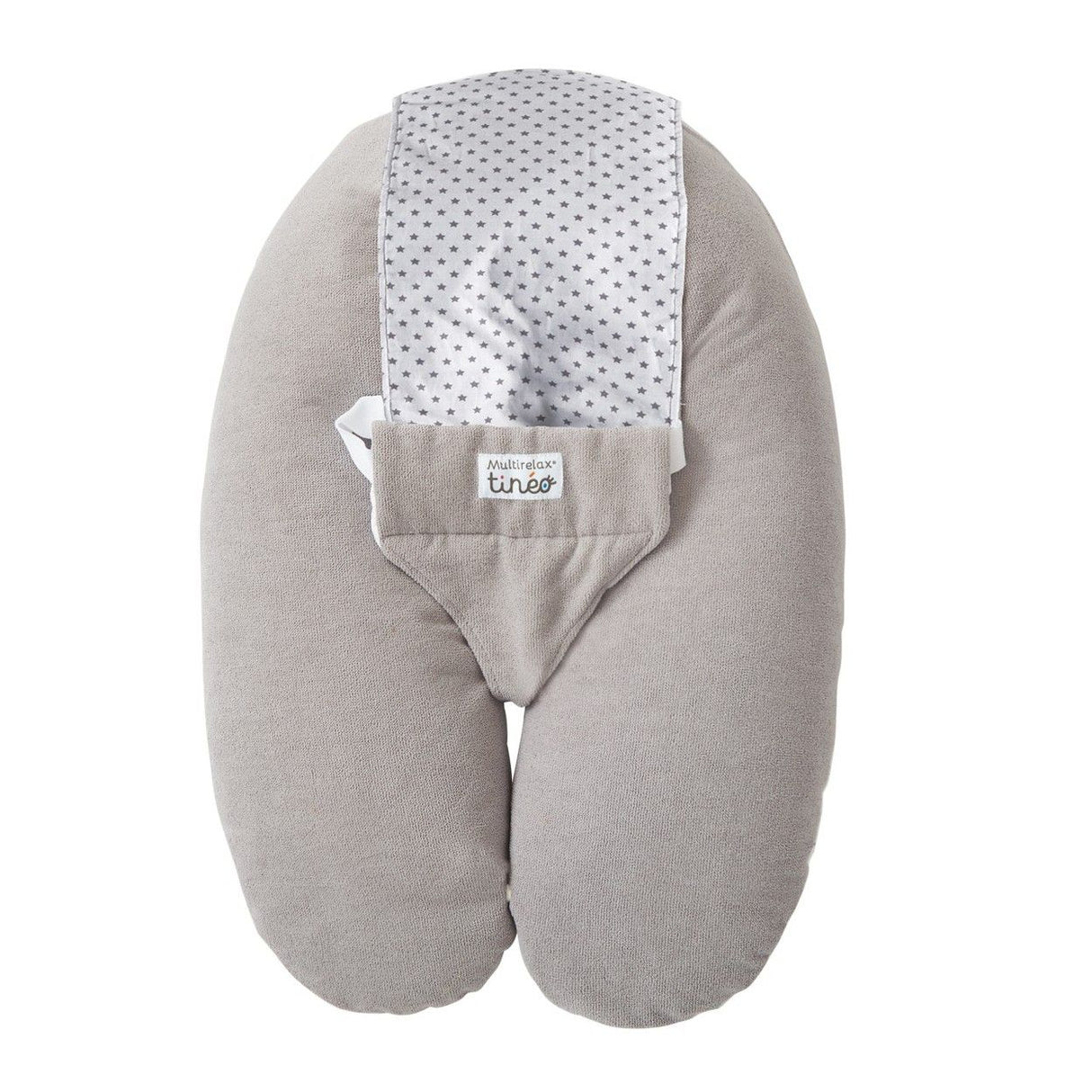 Coussin De Grossesse et Allaitement Multifonctions Multirelax Éponge TINEO - Déhoussable - Fabriqué en France - 78x44cm Gris