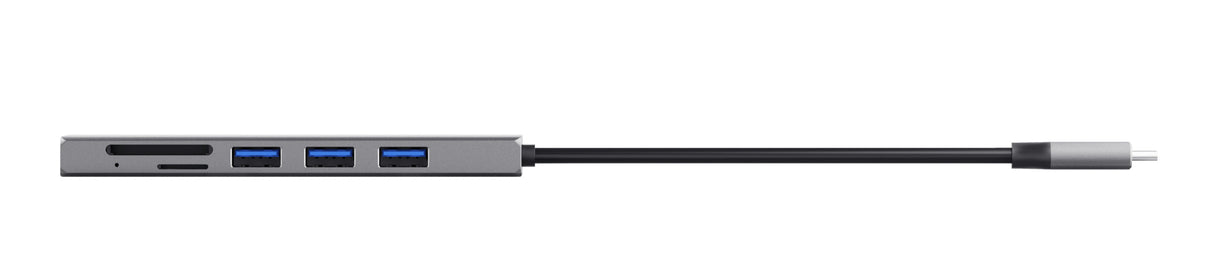 Hub USB-C 3.2 Trust Halyx - 3 ports USB-A + lecteur de cartes (Argent)