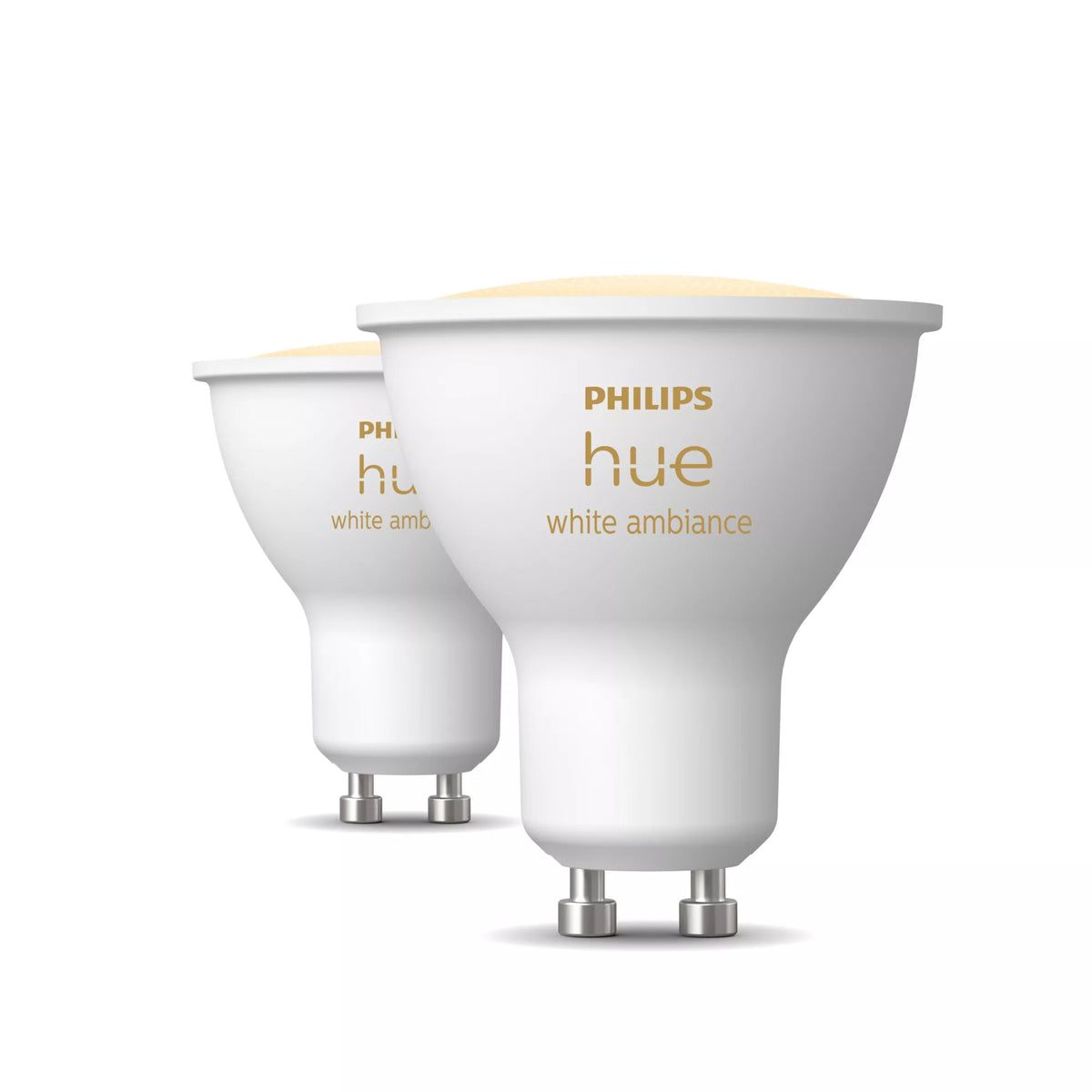 Pack de 2 ampoules LED - PHILIPS HUE - Spot GU10 - Blanc chaud a blanc froid