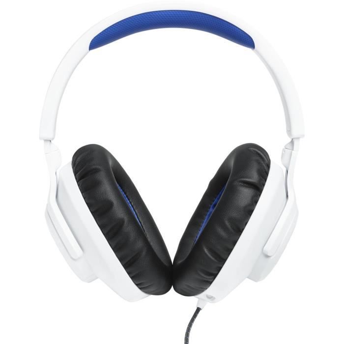 Casque-Micro Gaming - JBL - Quantum 100 Playstation - Filaire - Multiplateforme - Blanc / Bleu