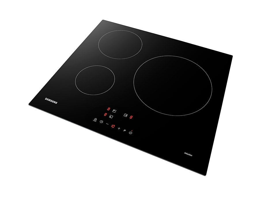 Plaque de cuisson induction - SAMSUNG - 3 zones - L59 x P57 cm - NZ63M3NM1BB/UR - 7200 W - Revetement verre - Noir