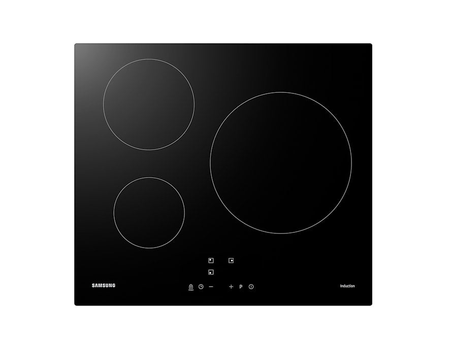 Plaque de cuisson induction - SAMSUNG - 3 zones - L59 x P57 cm - NZ63M3NM1BB/UR - 7200 W - Revetement verre - Noir