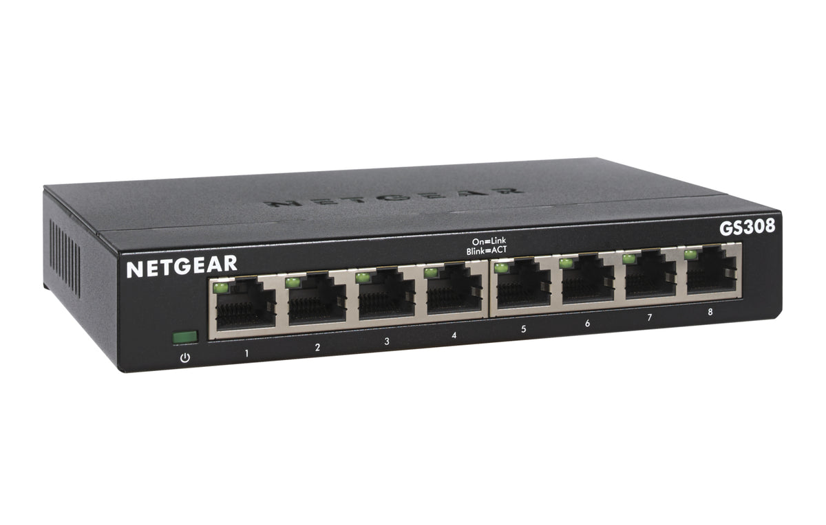 NETGEAR GS308-300PES Switch Ethernet Métal 8 ports Gigabit (10/100/1000)