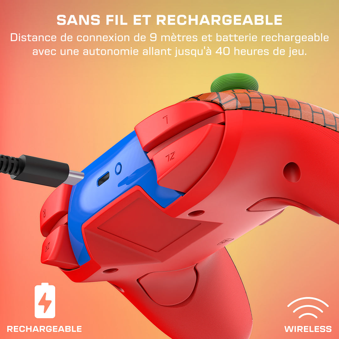 Manette de jeu - Nintendo Switch - Rematch Mario Bricks - Sans fil - Rouge - Turtle Beach