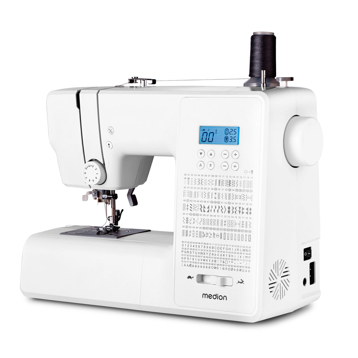 Machine a Coudre Numérique - MEDION - SD 36 - 38W - 270 Points - 700 tr/min - LED - Blanc