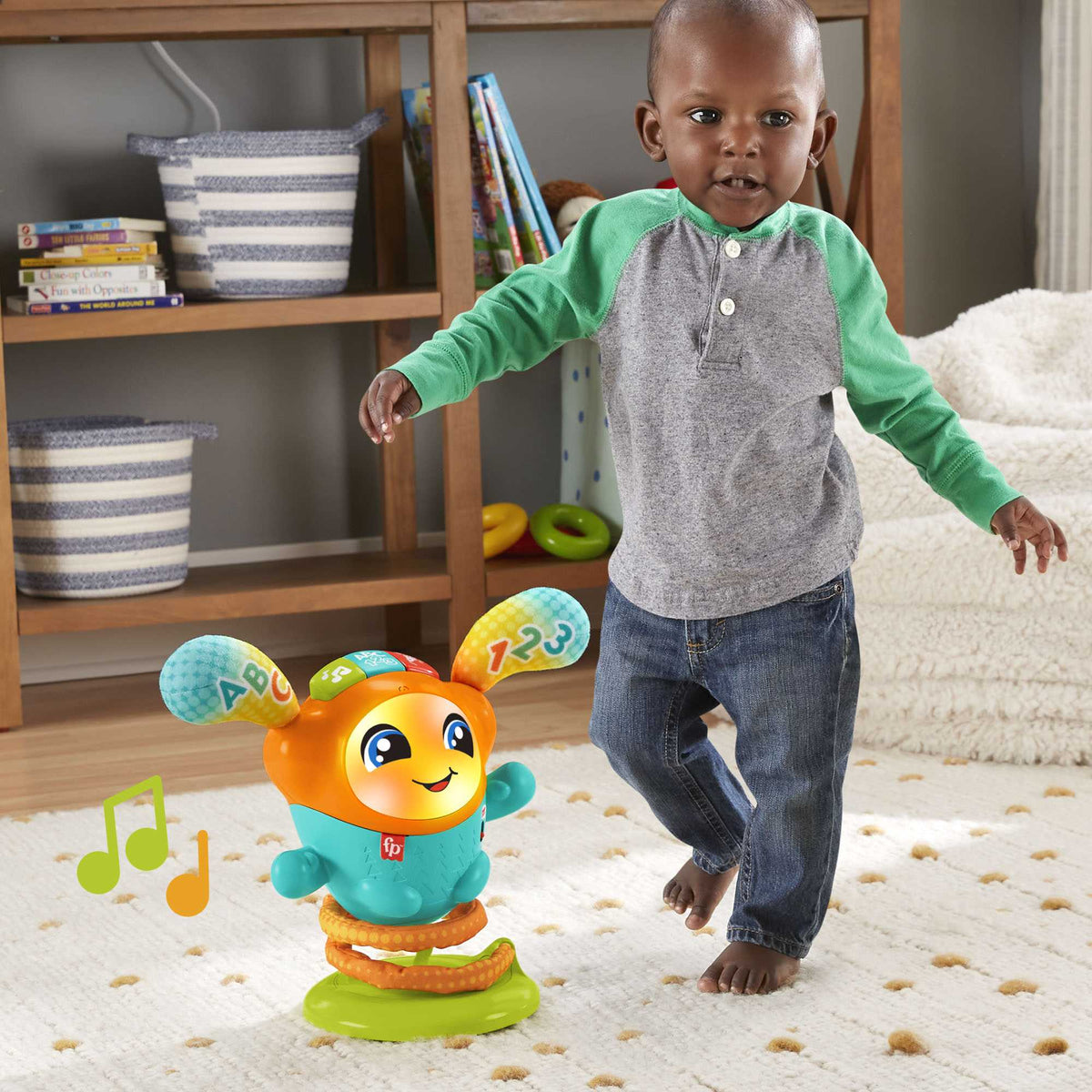 Fisher-Price-Mon Petit DJ, jouet d'éveil musical, version française HJP88