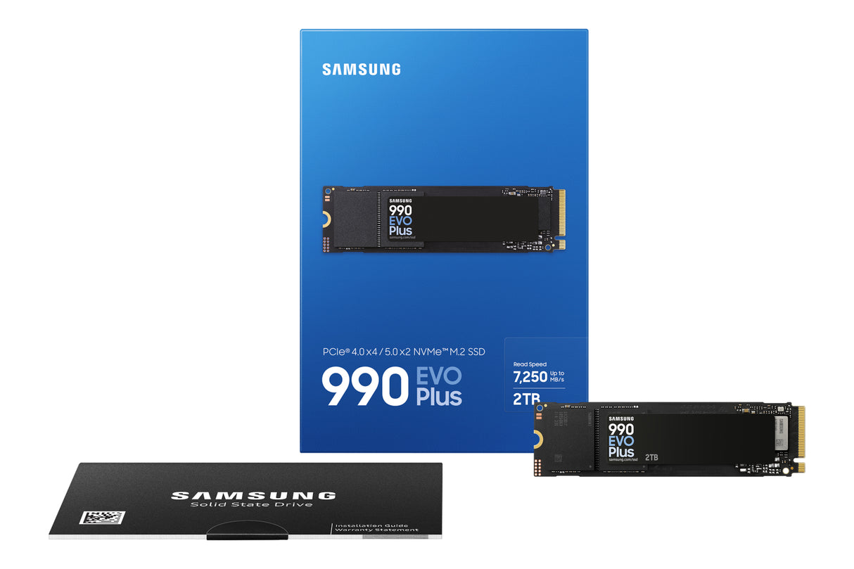 SAMSUNG - 990 EVO Plus - SSD Interne - 2 To - NVMe M.2 PCIe 4.0x4 - Vitesse lecture jusqu'a 7 250 Mo/s