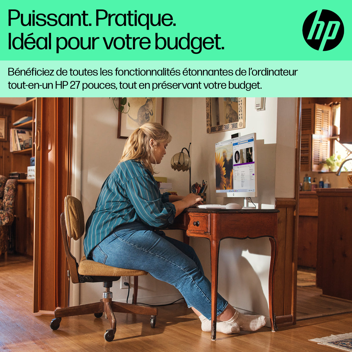 PC Tout-en-un HP 27-cr0074nf - Windows 11 - 27 FHD IPS - Ryzen 7 7730U - RAM 16Go - Stockage 512Go SSD - Clavier et souris sans fil