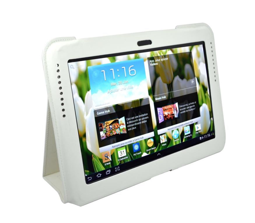Housse de protection Heden Slim pr Samsung Tab2 101+ Note, blanc