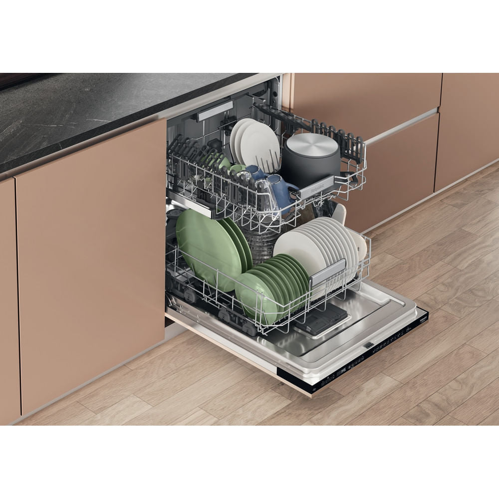 Lave-vaisselle tout encastrable HOTPOINT H7IHP40L - 15 couverts - 40 dB - Classe C - Maxi Space - tiroir a couverts