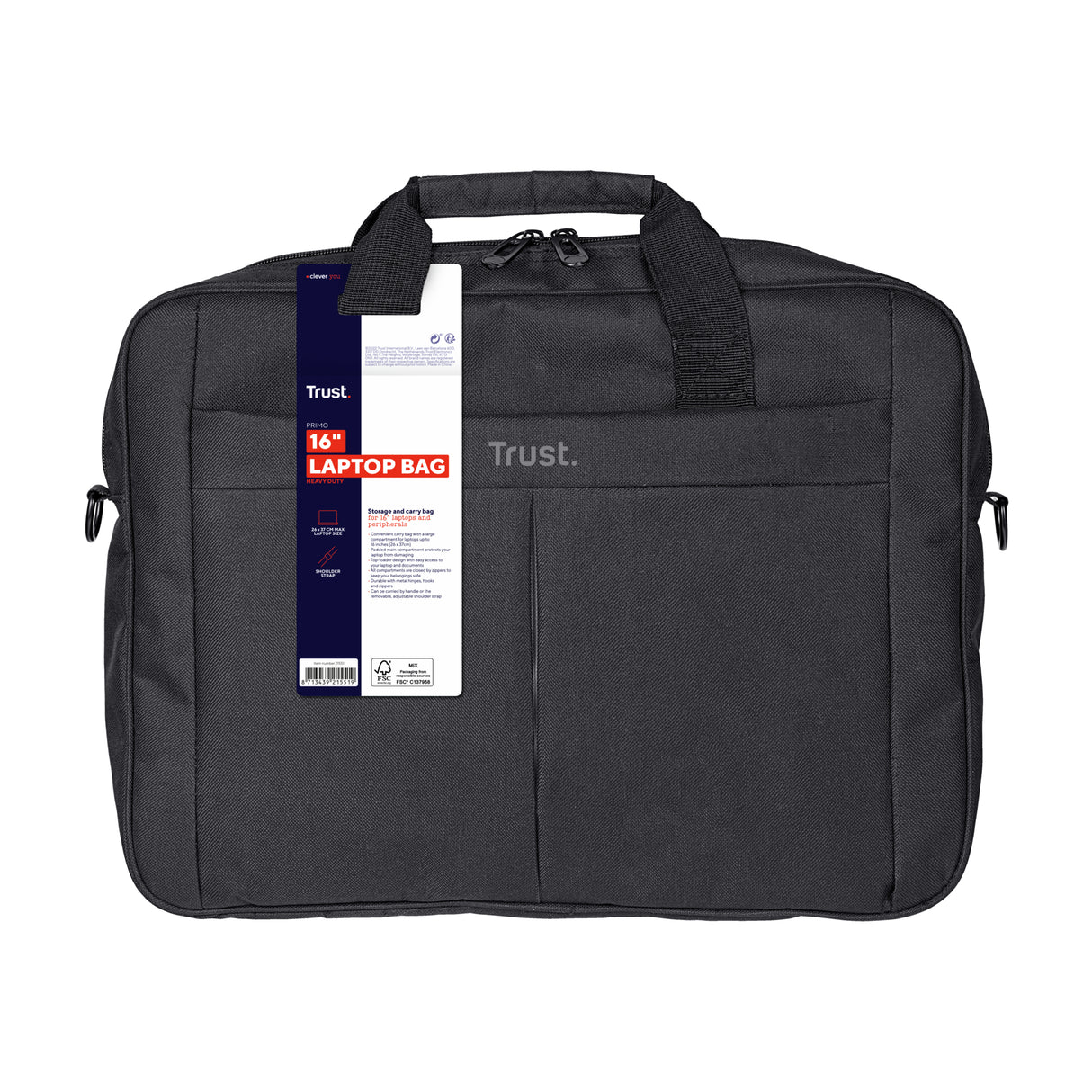 Sacoche Ordinateur Portable Trust Primo 16" max (Noir)