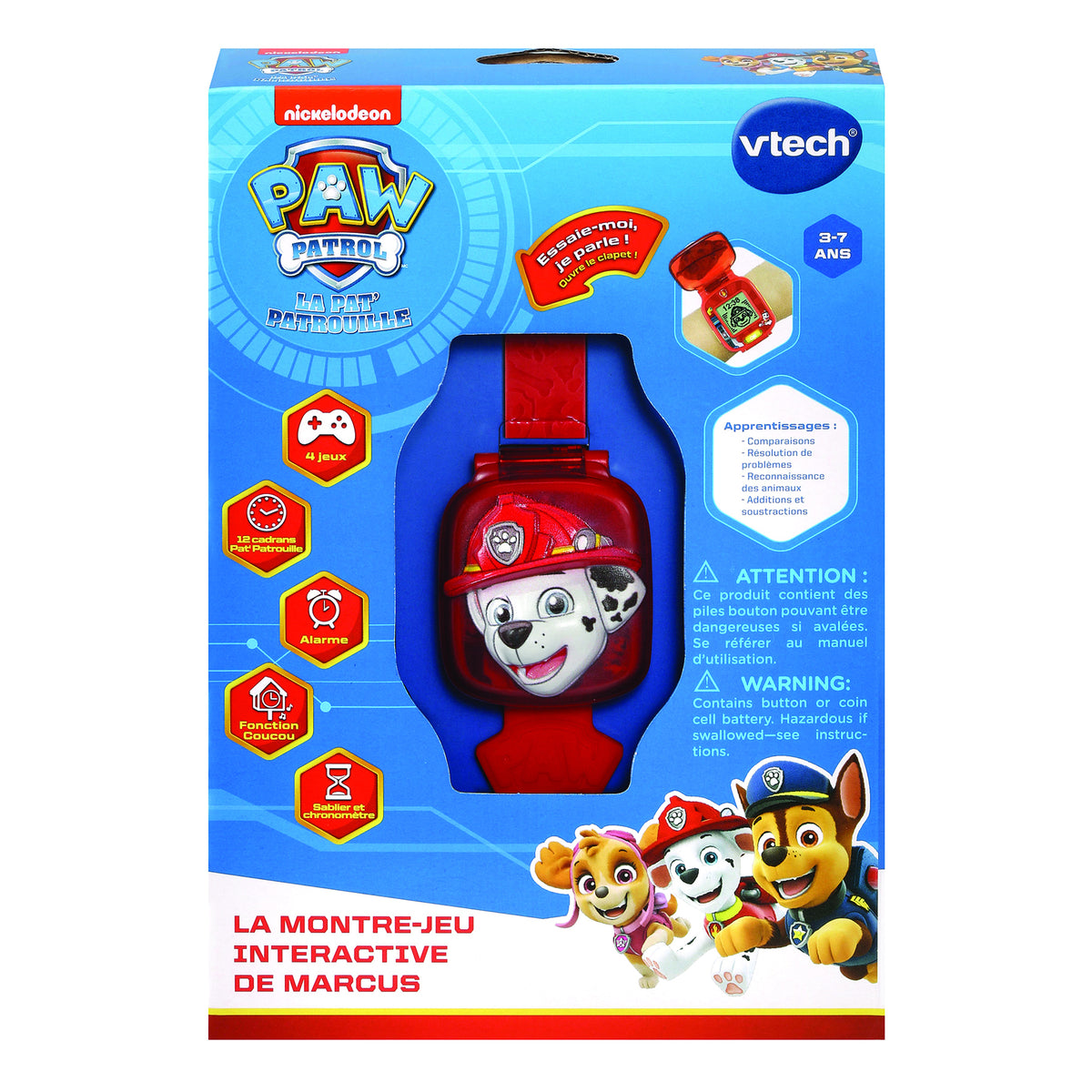 Montre-Jeu Interactive VTECH Pat Patrouille Marcus - Rouge - Pour Enfant a partir de 3 ans
