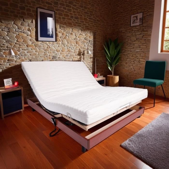Ensemble relaxation matelas + sommier Èlectrique 140x190 - Mousse - Ferme - TALCA Fabrication franÁaise