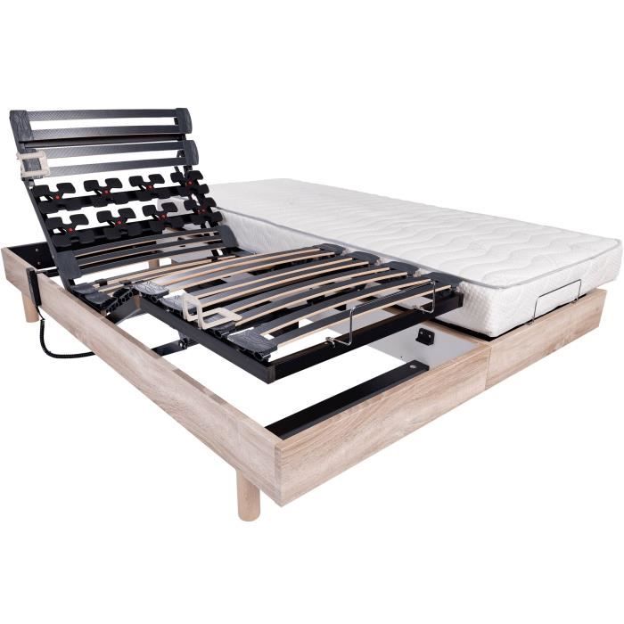 Ensemble relaxation matelas + sommiers Èlectriques 2x80x200cm - Mousse - Ferme - ECLIPSE Fabrication franÁaise