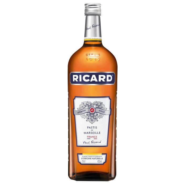 Ricard - Pastis de Marseille - Apéritif anisé - 45,0% Vol. - 150cl