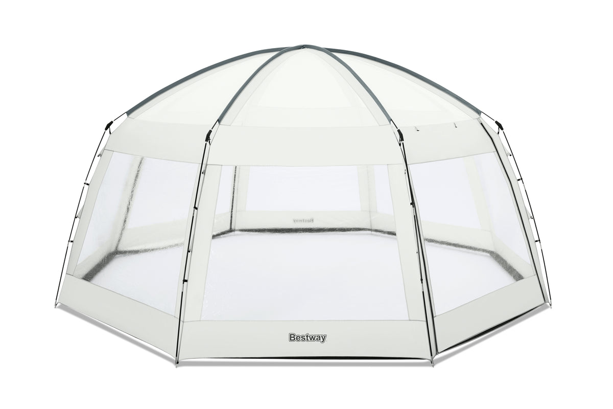 BESTWAY - Dôme de protection pour piscine - Octogonal 600 x 600 x 295 cm - Gris