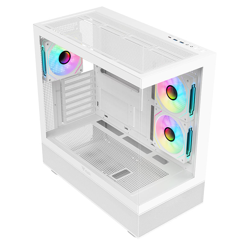 Boitier Moyen Tour ATX iTek Showbui 42 RGB avec panneaux vitrés (Blanc)