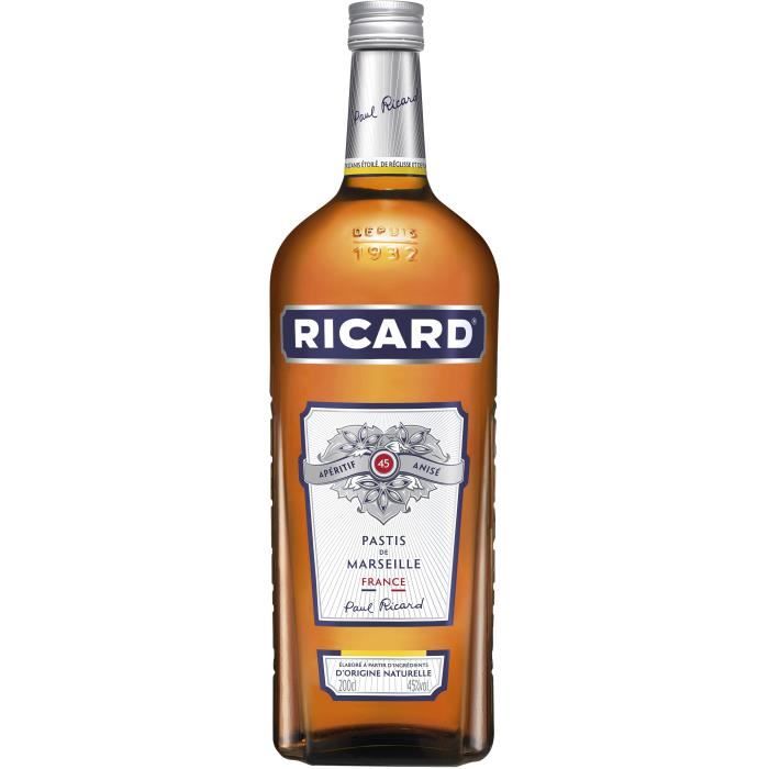 Ricard - Pastis de Marseille - ApÈritif anisÈ - 45,0% Vol. - 200cl