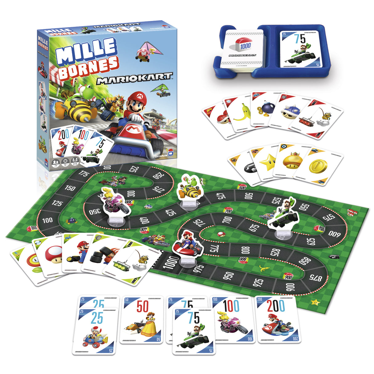 MILLE BORNES MARIO KART 2023 - Jeu de cartes - DUJARDIN - Parcourez les 1000 Bornes aux côtés de Mario et ses amis!