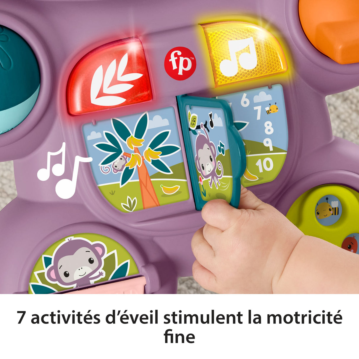 Fisher-Price - Mon Trotteur Singe Violet - Musique, lumieres et activités - Fisher-Price - JGW90
