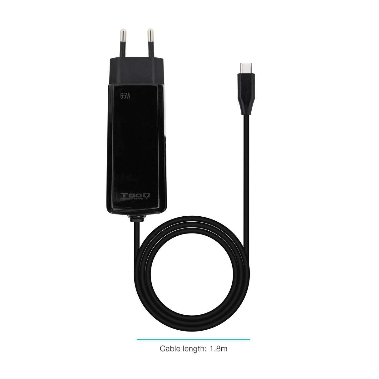 Chargeur universel TooQ 65W - USB-C (Noir)