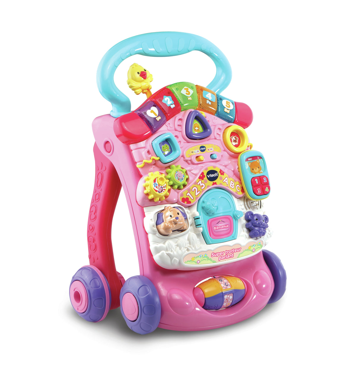Trotteur parlant 2 en 1 VTECH - Super Trotteur - Rose pour bébé de 9 a 36 mois