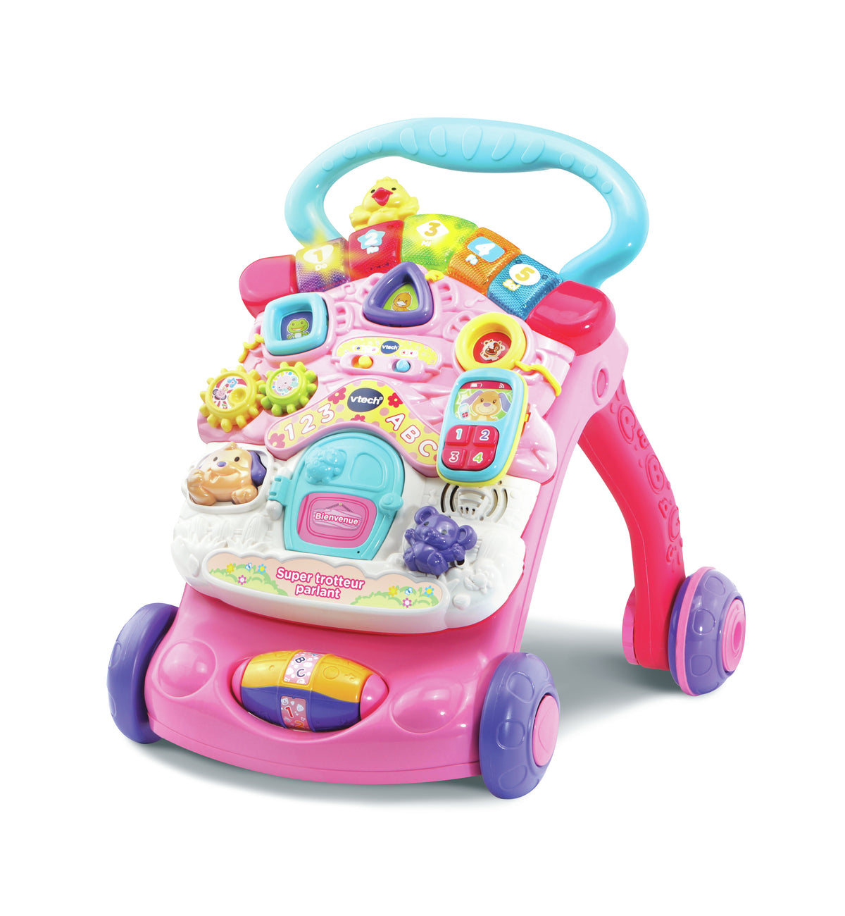 Trotteur parlant 2 en 1 VTECH - Super Trotteur - Rose pour bébé de 9 a 36 mois
