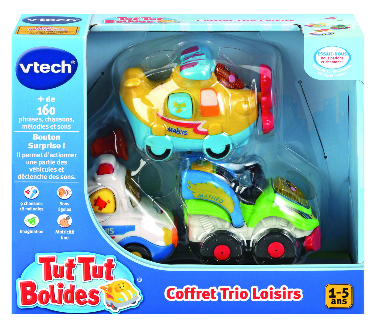VTECH - Tut Tut Bolides - Coffret Trio Loisirs (Avion + Formule 1 + Bus) - Multicolore - Mixte - 12 mois+