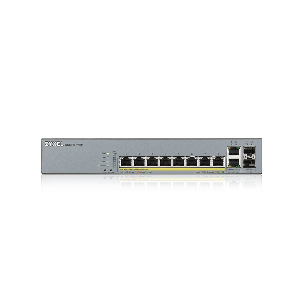 Switch réseau ethernet Gigabit Zyxel CCTV GS1350-HP - 10 ports dont 8x PoE+