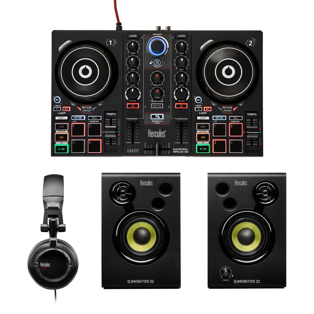 HERCULES DJLEARNING KIT MK2 - Kit DJ tout-en-un pour apprendre a mixer - Logiciels et tutoriels inclus