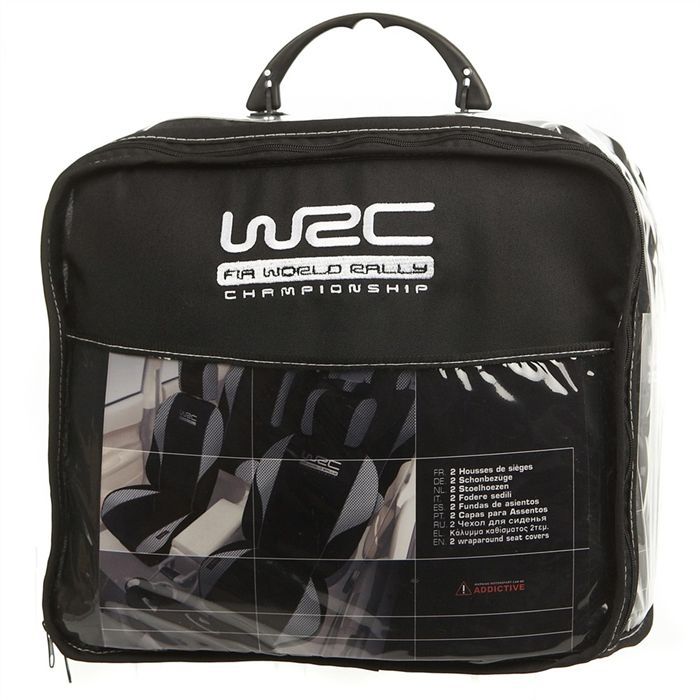 Lot de 5 housses avant arriere 2/3 1/3 et appuie tete - WRC - universelles - Fixation simple -Compatible Airbag